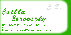 csilla borovszky business card